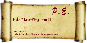 Péterffy Emil névjegykártya
