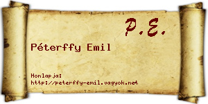 Péterffy Emil névjegykártya