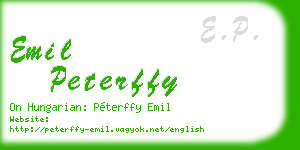 emil peterffy business card